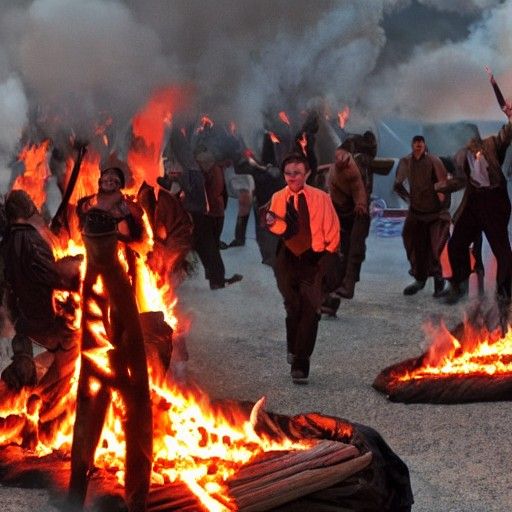 people on fire