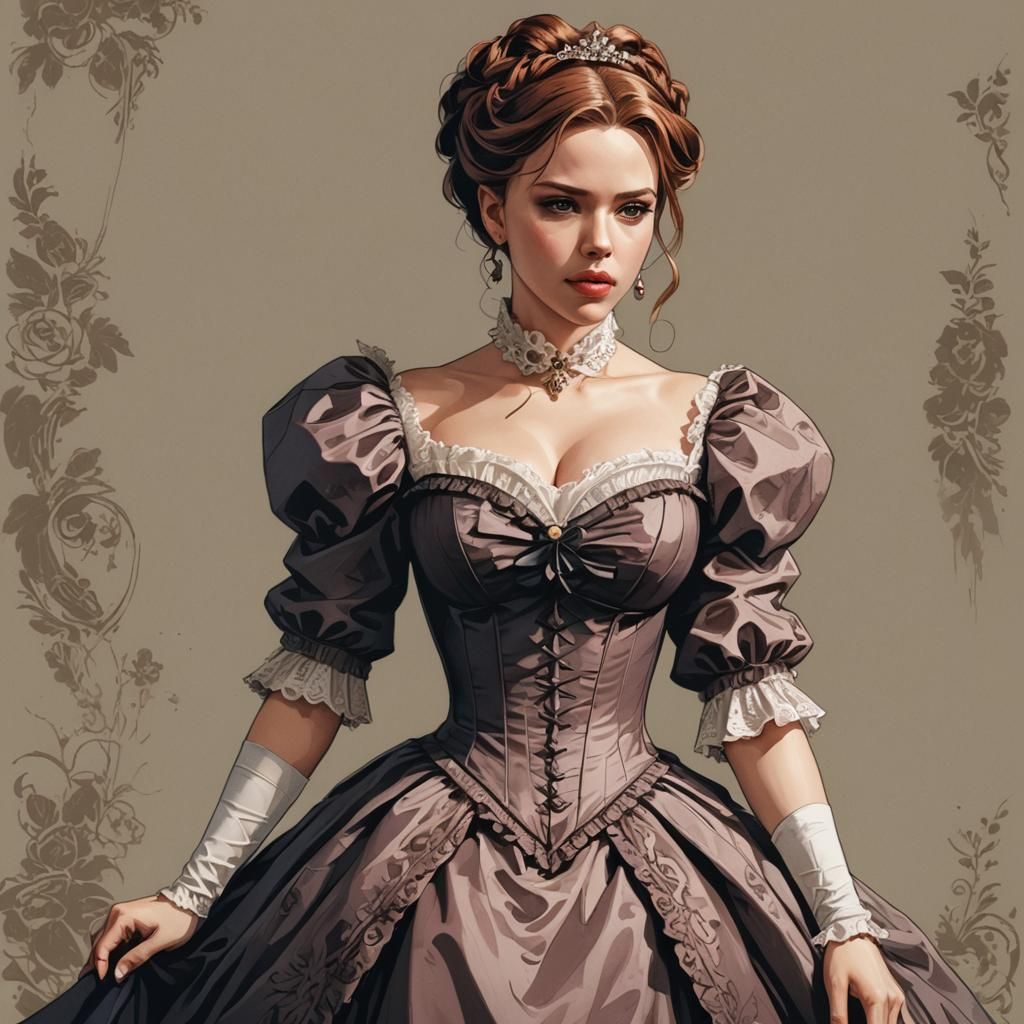 Scarlett Johanson in a Victorian dress 2.