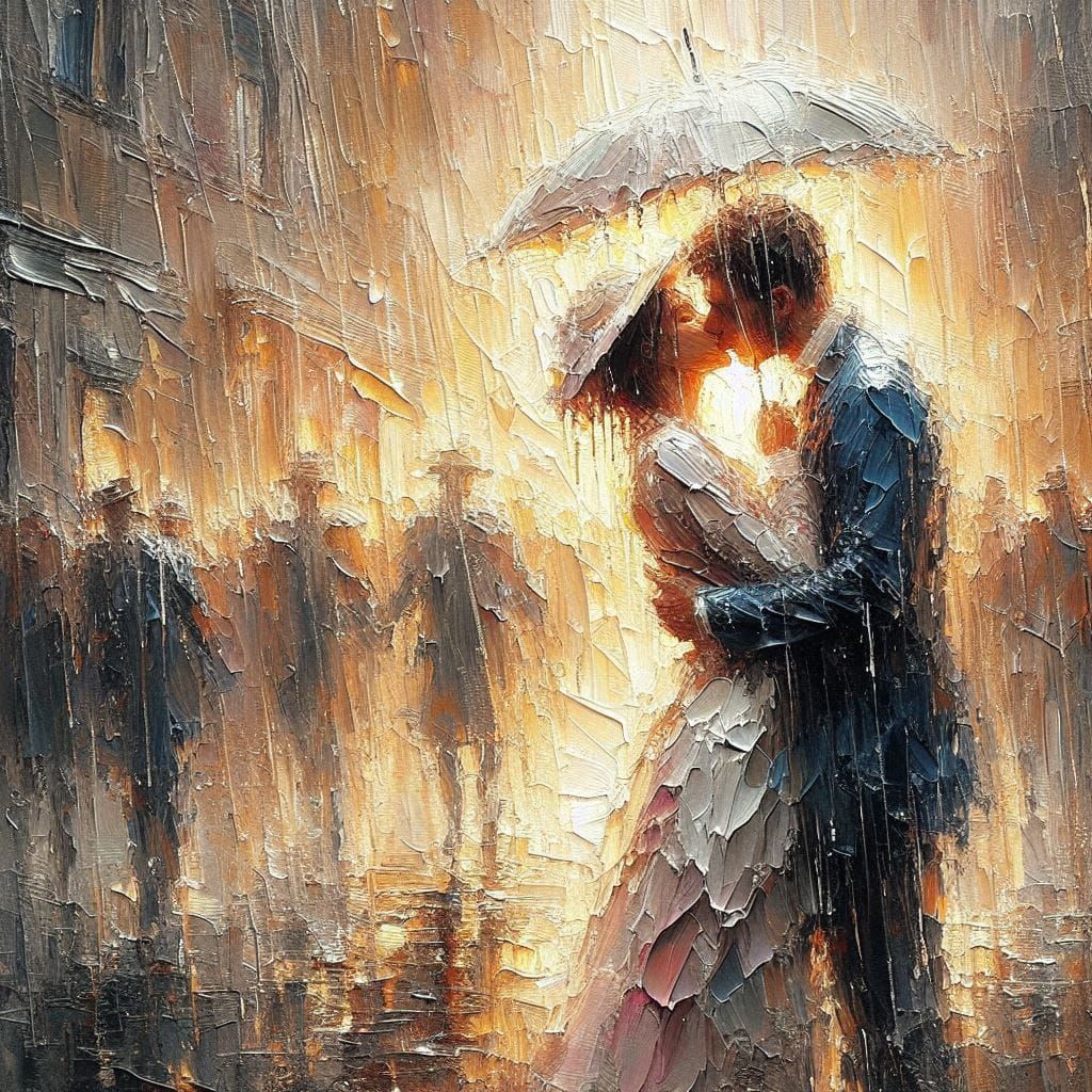 Kissing in the rain