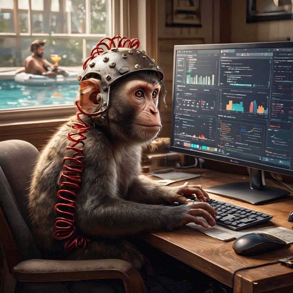 My super intelligent monkey sidekick performs my job
