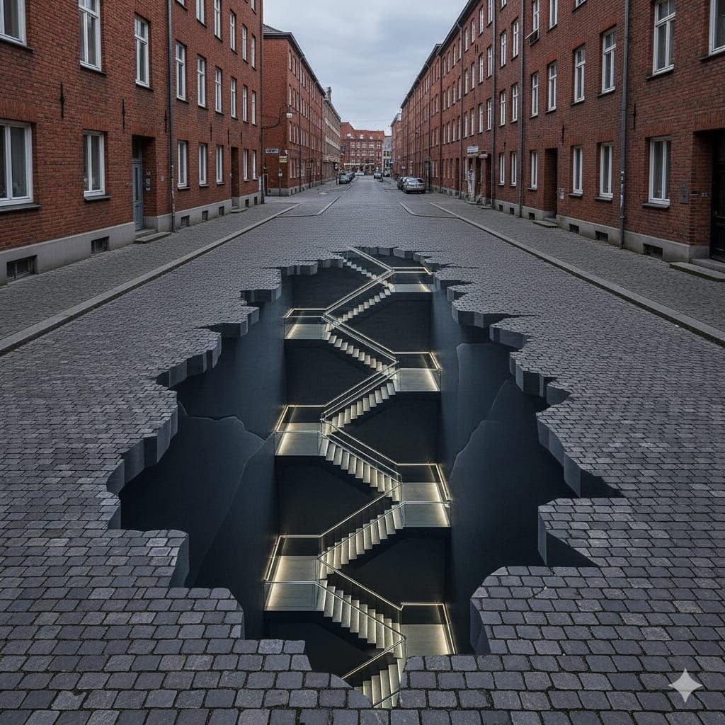 Optical illusion, 3D Streetart, anamorfose