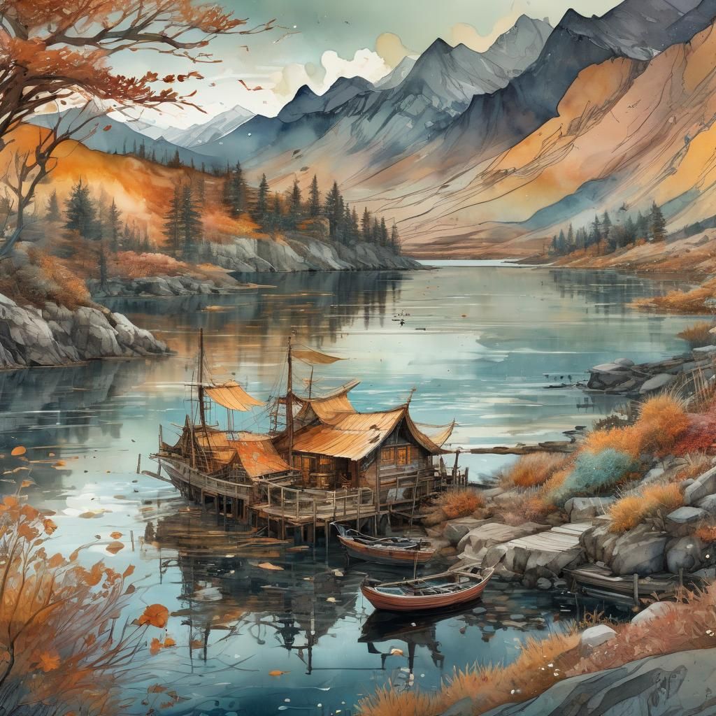 Cabine on lake  by @Vochomurka