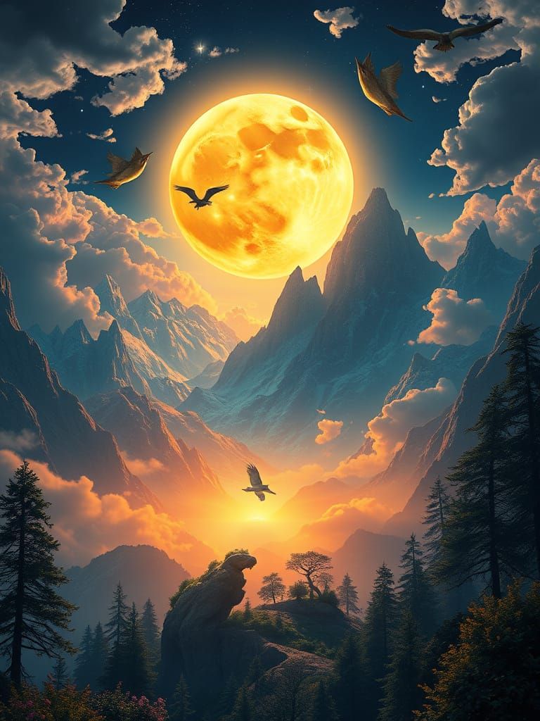 Night and day landscape