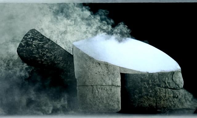 Smoke billows from beneath a great stone monolith by Lujo Bezeredi and ...