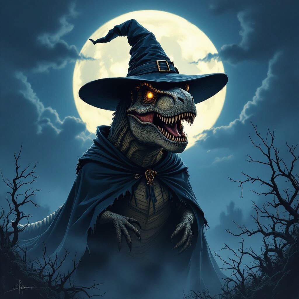 Witchy scary t rex 