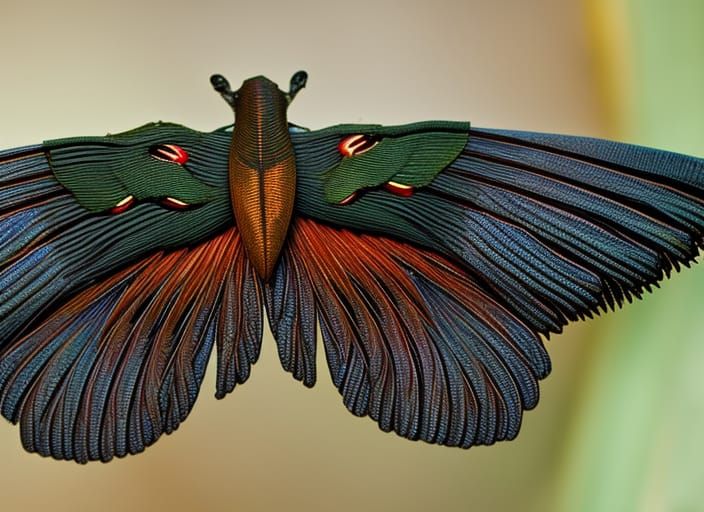 Hundreds of eyes imbedded in wings.
