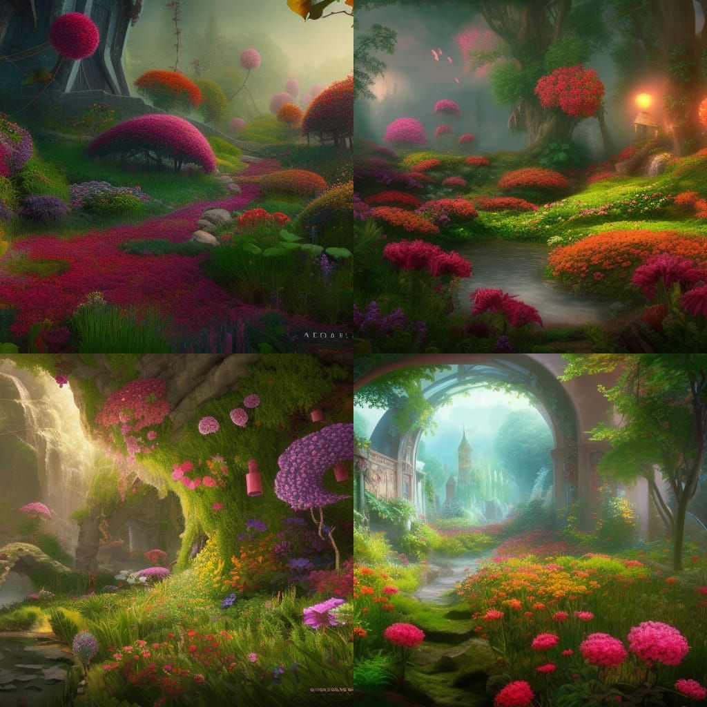 Secret flower garden - AI Generated Artwork - NightCafe Creator