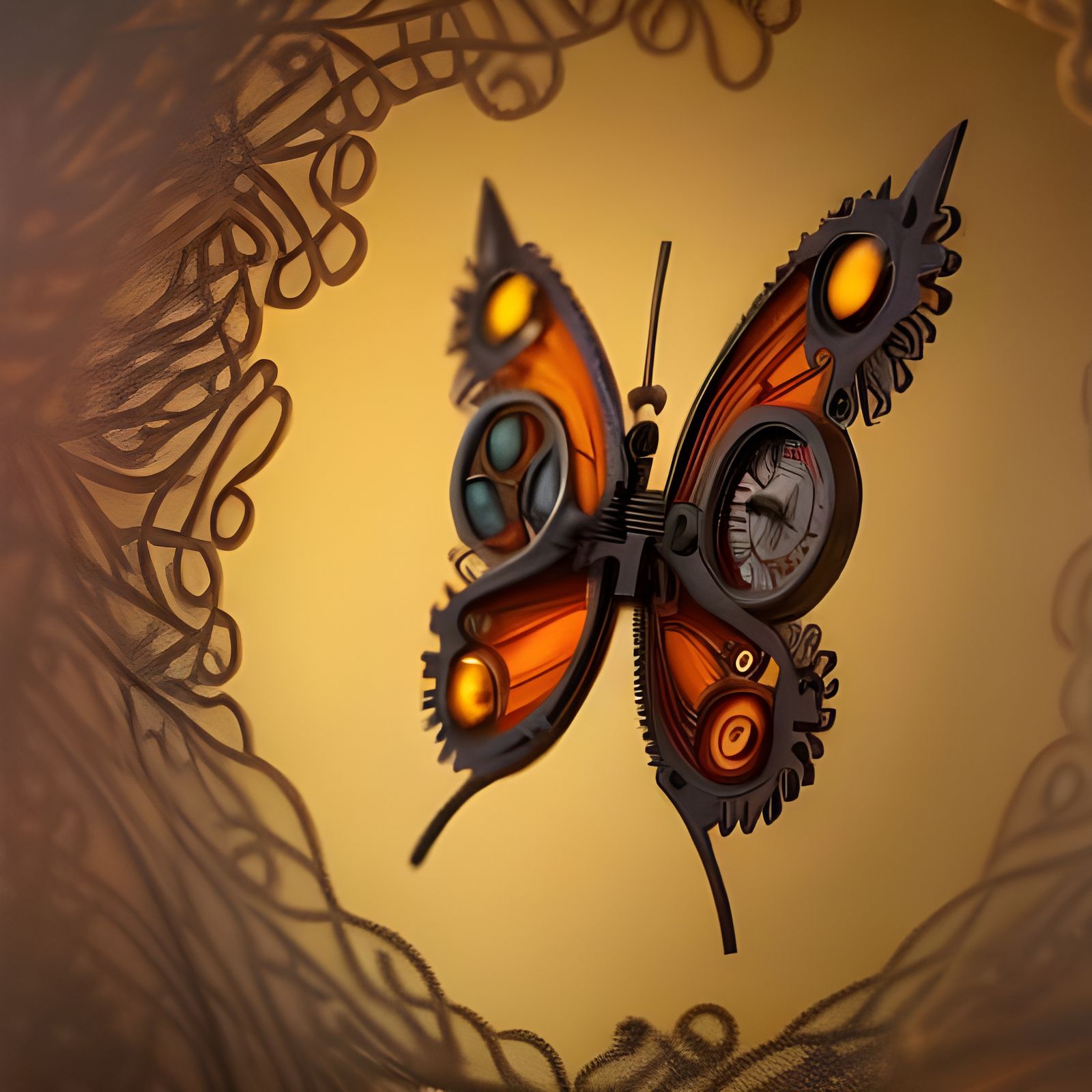 ⏰ Clockwork Butterfly 🦋 AI Generated Artwork NightCafe Creator