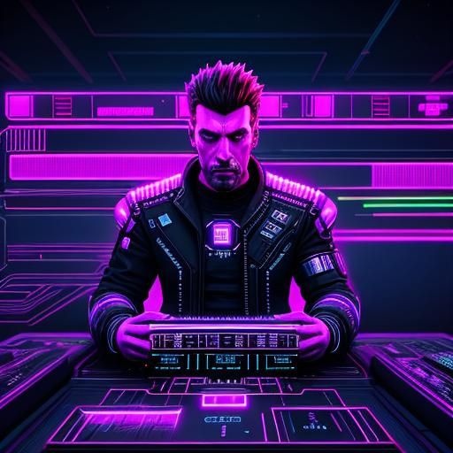 Binary Code Dream synthwave cyberpunk vibrant game galactic ...