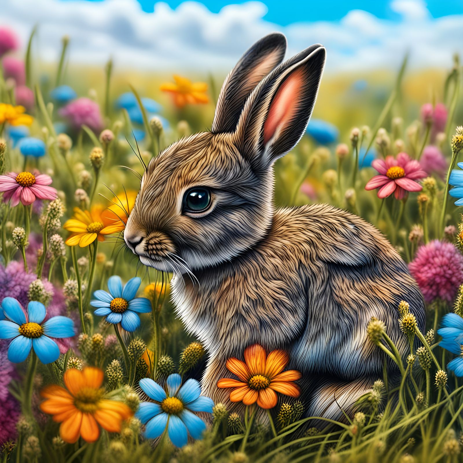 Wild Baby Bunny  by @OddLilDuck