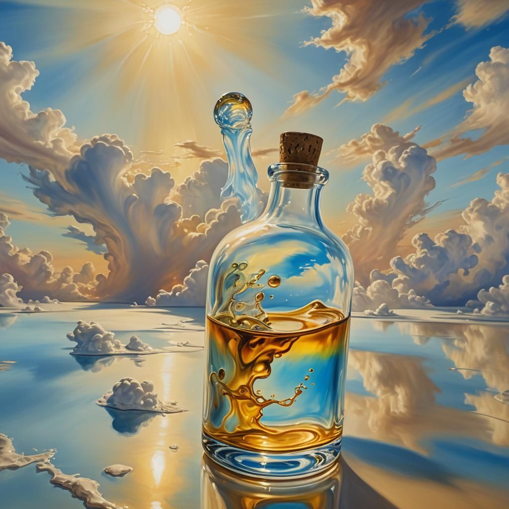 Time in a bottle heavenly sunshine beams divine bright soft ...
