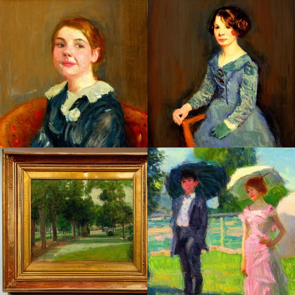 A portrait in the style of American impressionism