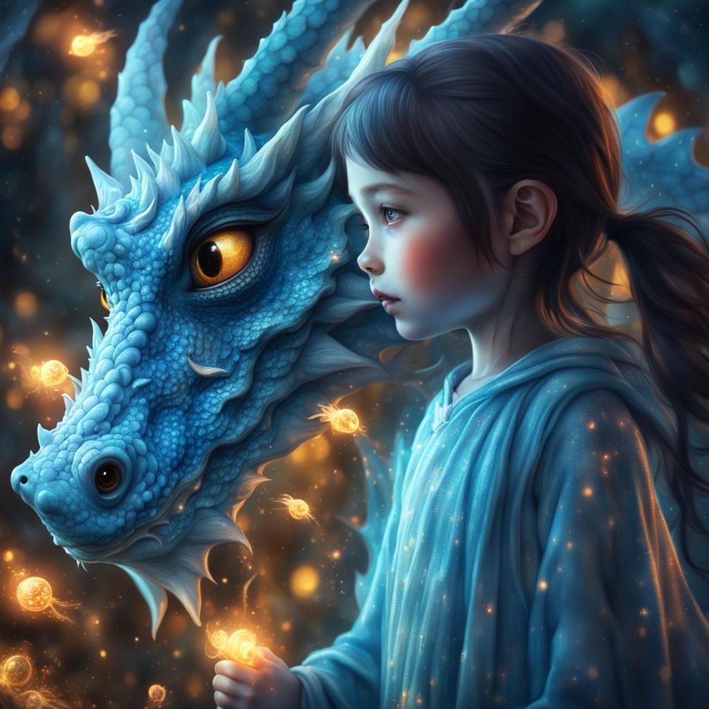 Girl and her dragon   by @Finbar