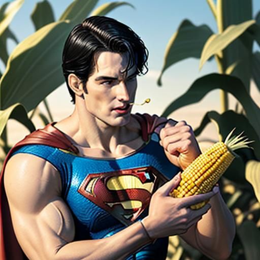 Superman farming corn 🌽 AI Generated Artwork NightCafe Creator