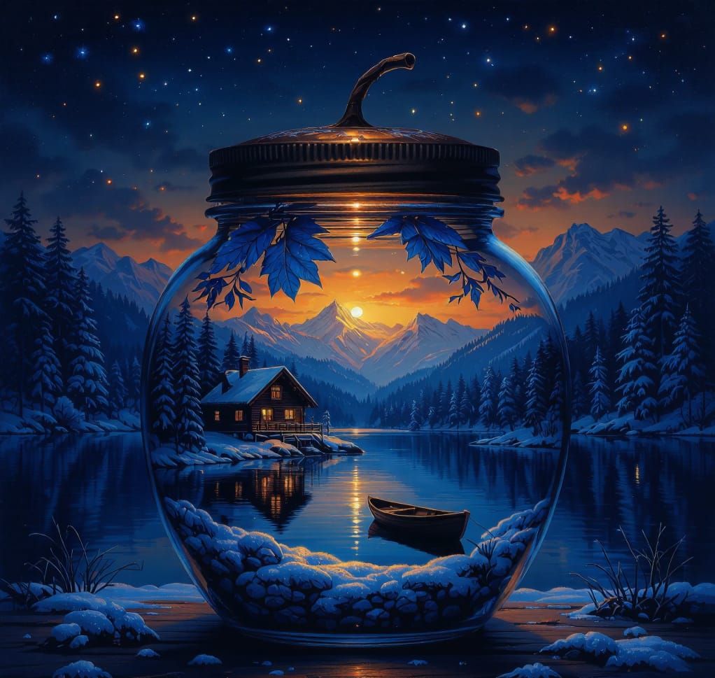 An clear glass jar that looks like an large Acorn