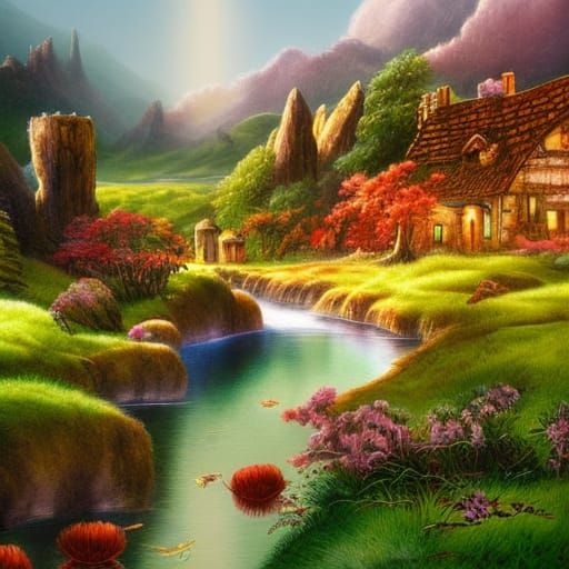 Fantasy illustration, detailed painting, deep color