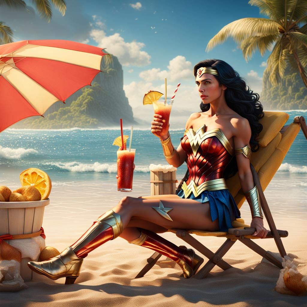 OpenDream - Wonder Woman in a blue bikini