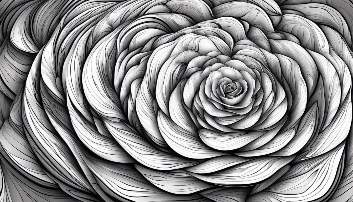 a rose abstract vector fractal, wave function, Zentangle, 3d...