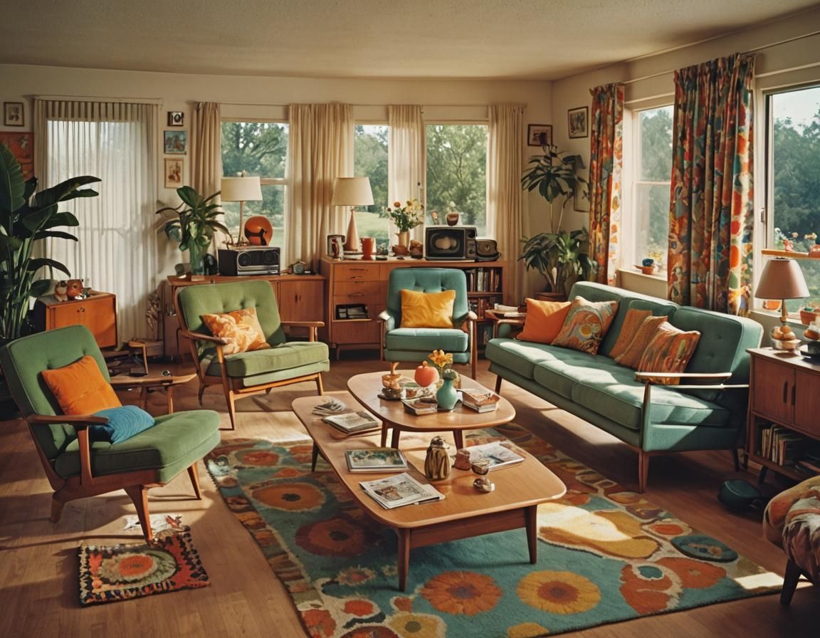Groovy 1960s living room  by @GingerBredMan1989