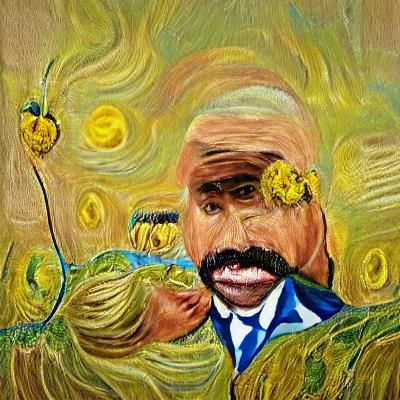 Steve Harvey pimp daddy oil painting Van Gogh
