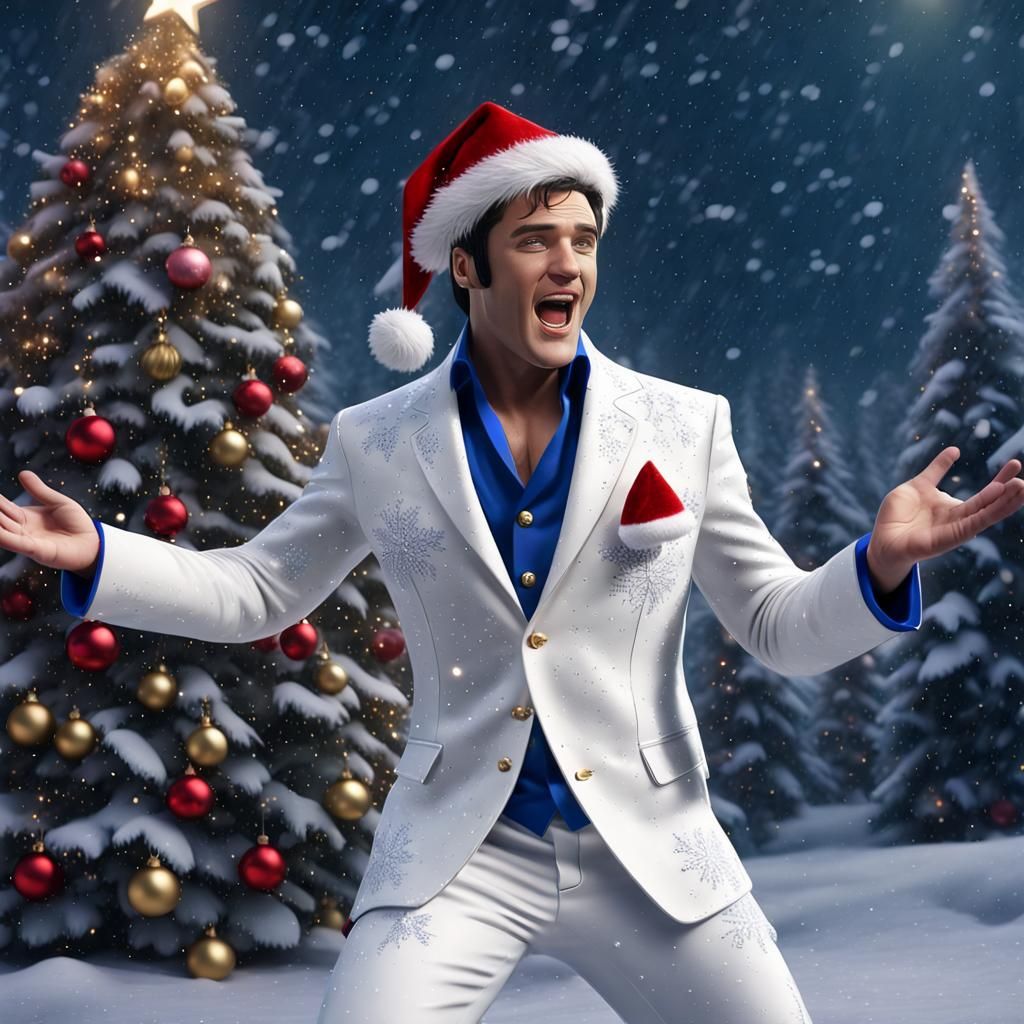 Christmas Elvis - AI Generated Artwork - NightCafe Creator