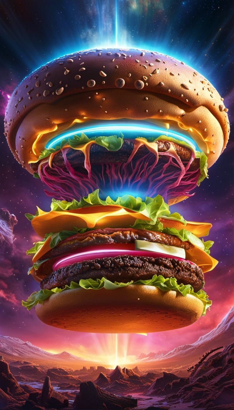 Unidentified Flying Cheeseburger - AI Generated Artwork - NightCafe Creator