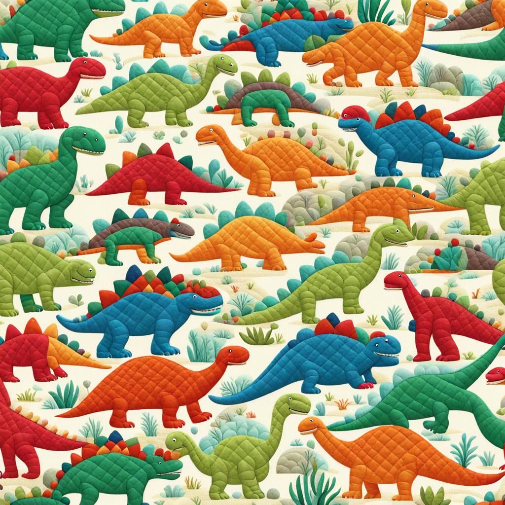 Quilted dinosaurs