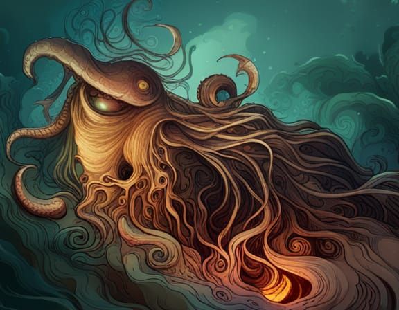 Cthulhu with terrifying eyes - AI Generated Artwork - NightCafe Creator