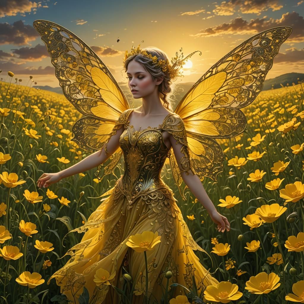 Buttercup fairy - AI Generated Artwork - NightCafe Creator