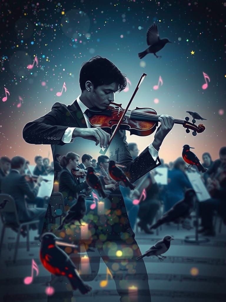Orchestra and first violin player   by @Lourse 