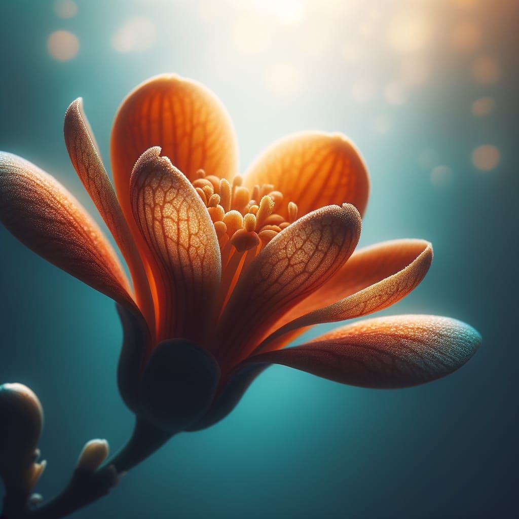 Vibrant Orange Blossom in Soothing Hues