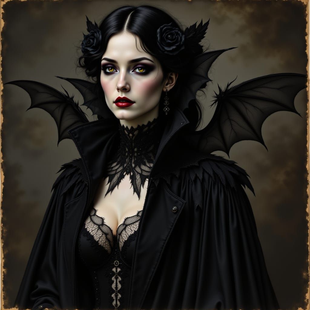 <lora:Magical Creatures:1.0> close-up Vampire portrait