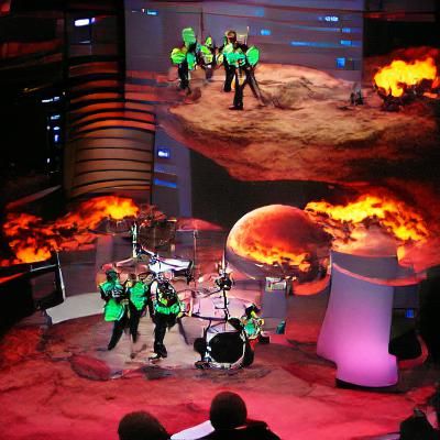 The rock band called nuclear insanity performing for the pla...