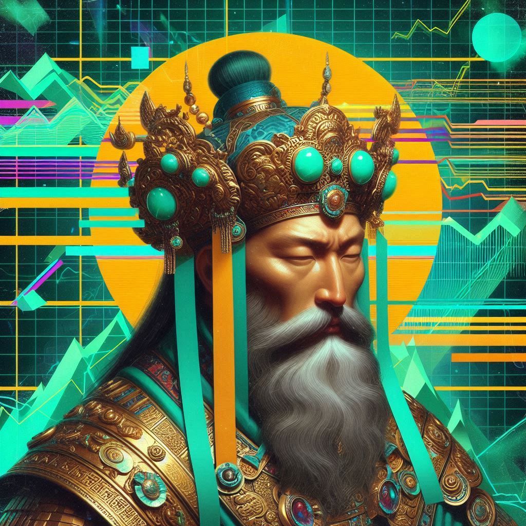 Mongol Khan popart glitch art