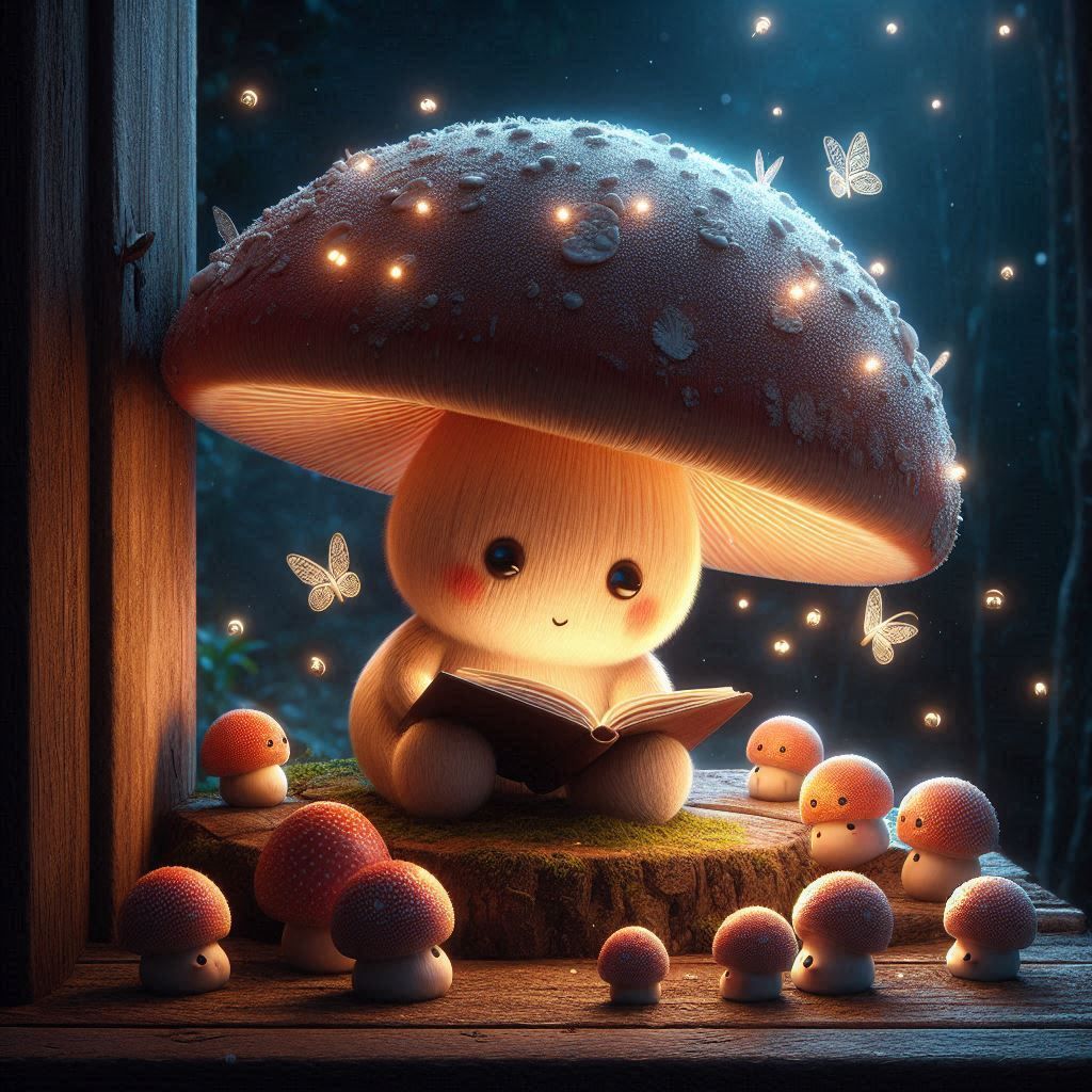 Story time for the baby Shrooms