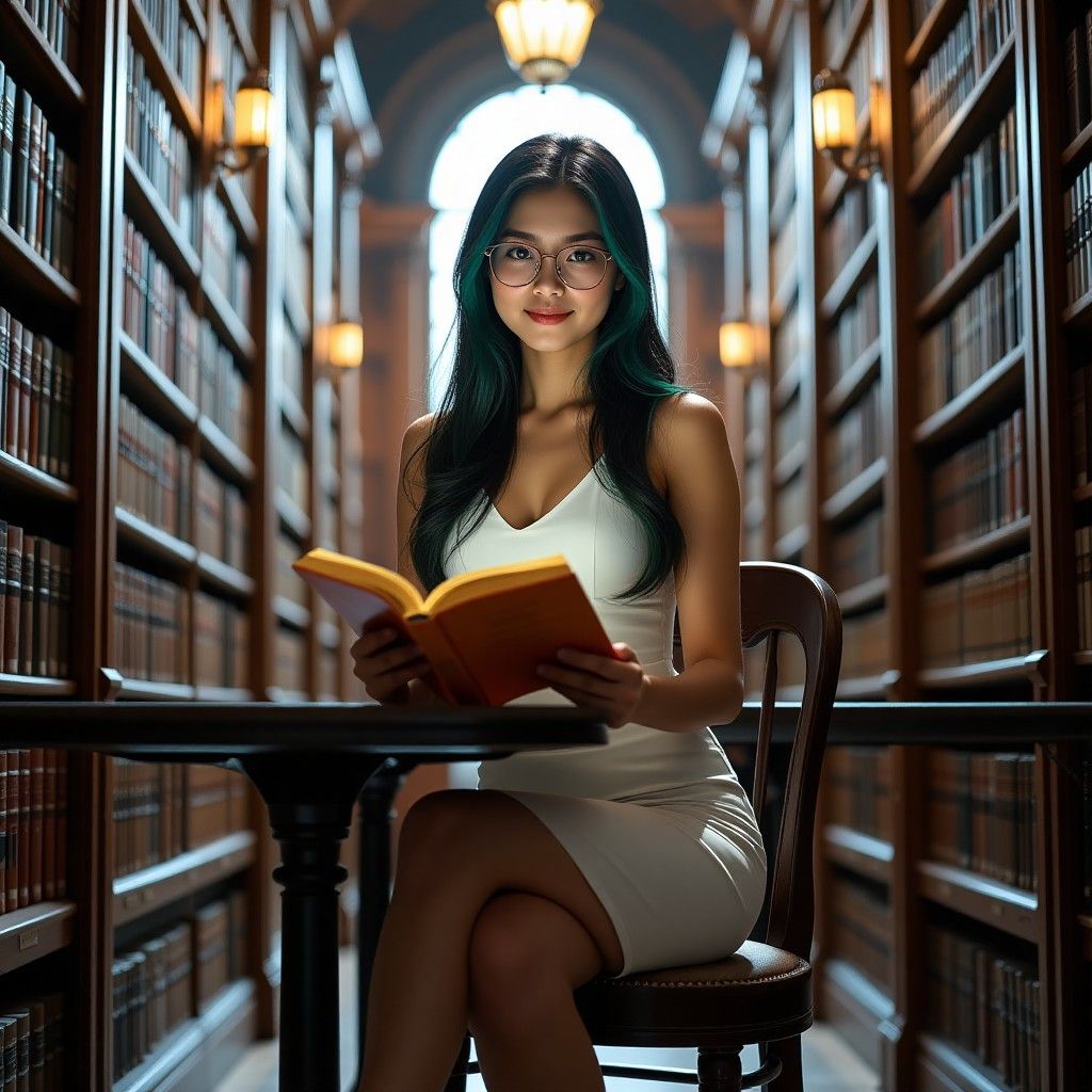 Kaori in the library