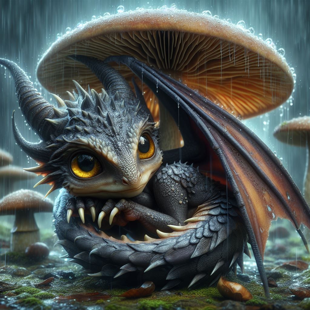 Rainy day Baby Dragon