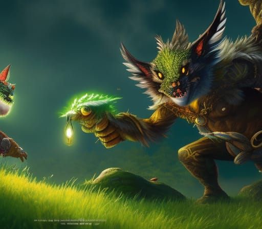 A Insanely detailed fantastical and whimsical painting of Go...