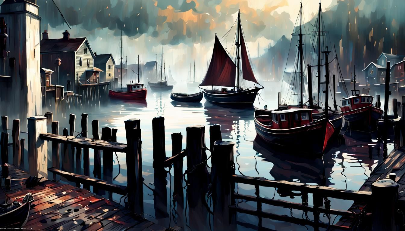 Harbor - AI Generated Artwork - NightCafe Creator