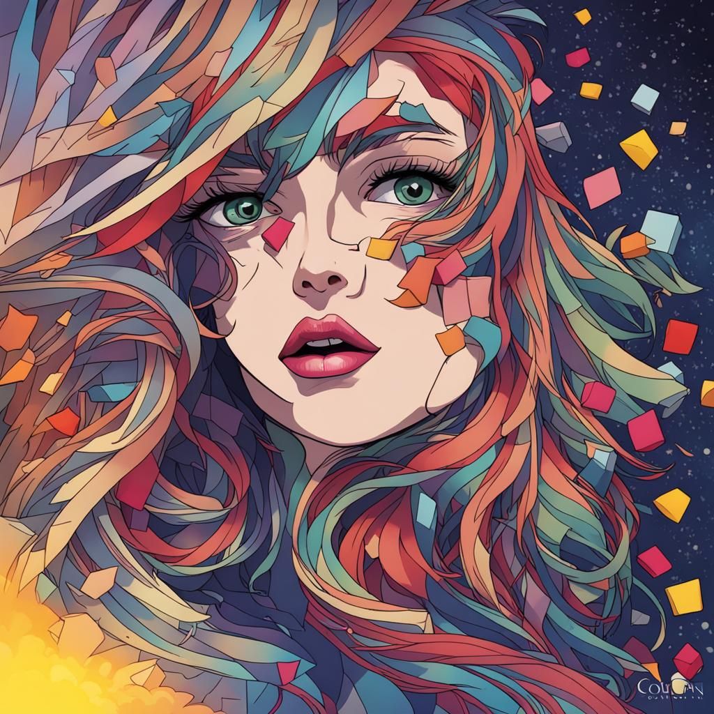 Confetti Girl AI Generated Artwork NightCafe Creator