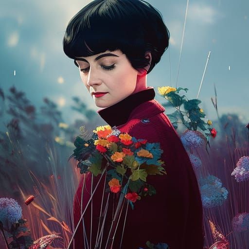 Amelie Poulain Inspired Double Exposure Collage Art