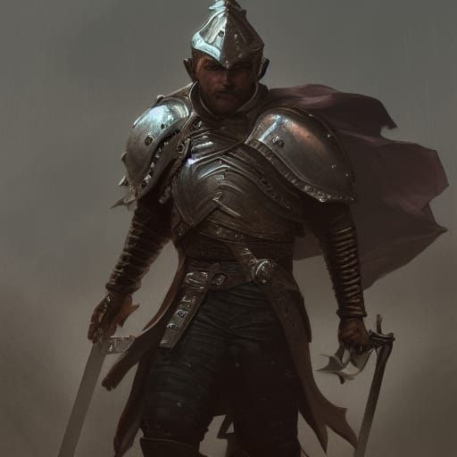 Corrupt town guard in leather armor wielding a longsword