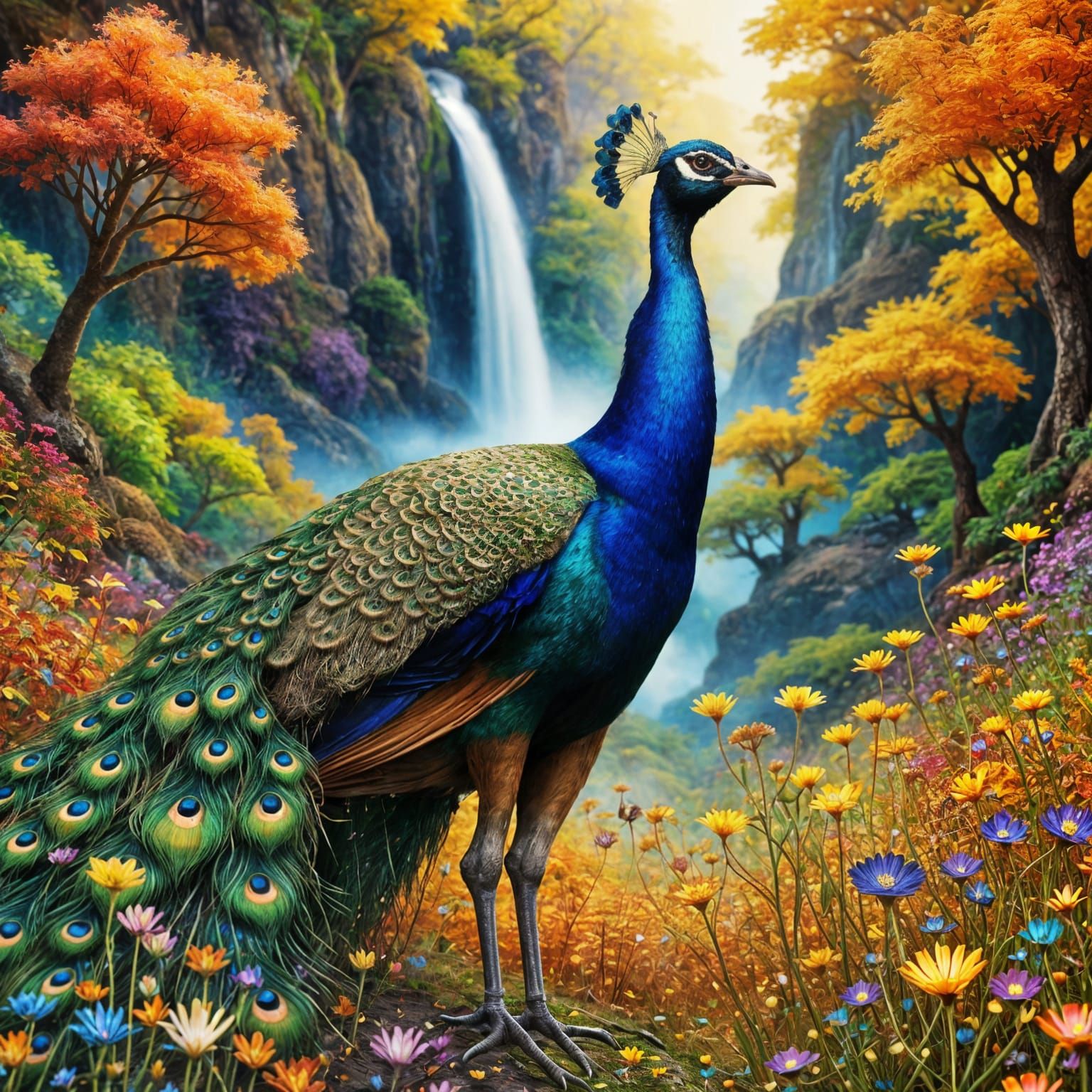 Peacock in the wild  by @MidnightPanda