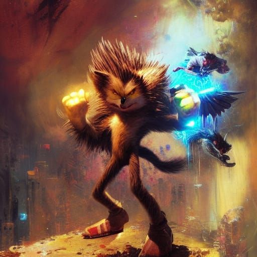 Cyborg Sonic The Hedgehog Demon hybrid - AI Generated Artwork ...