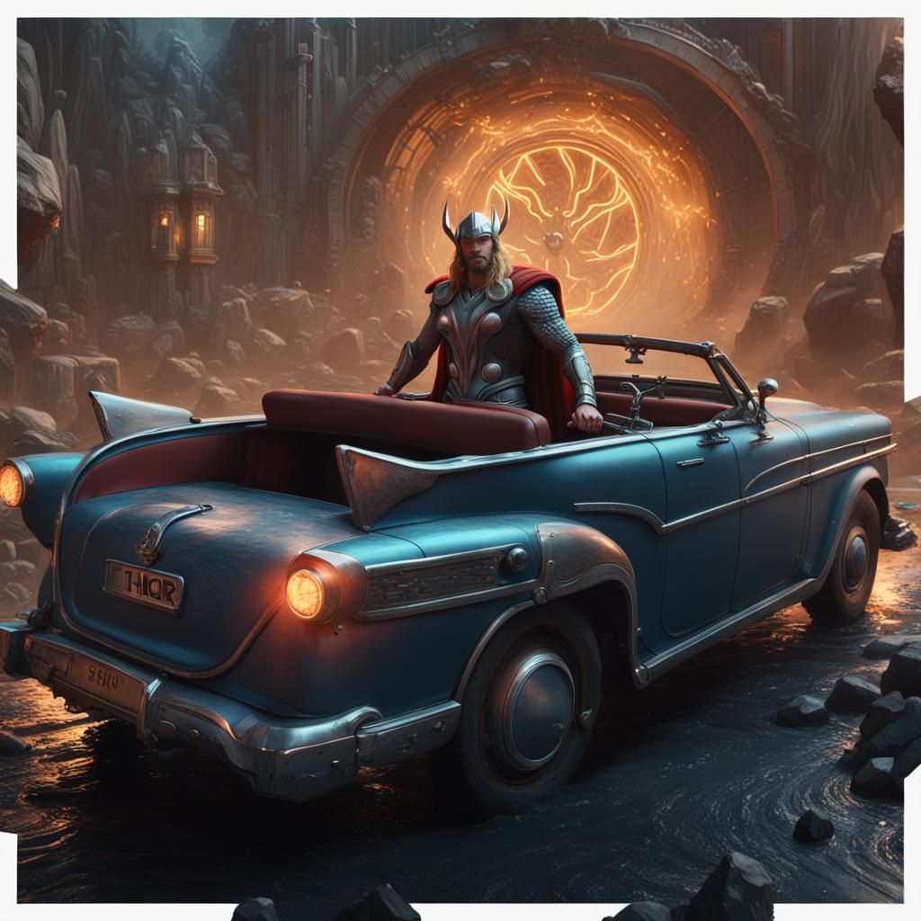 Avenger in a car