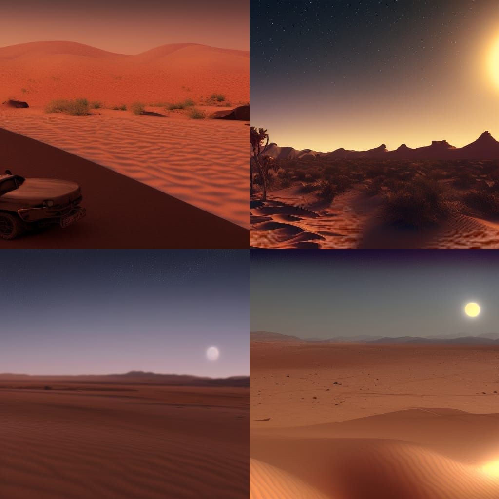 A night clear sky at a desert hyper detailed, concept art, s...