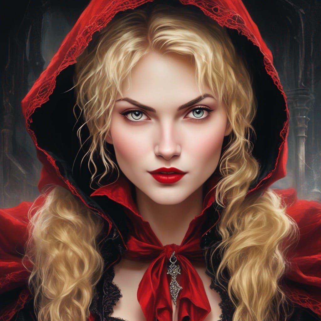 woman, blonde hair, red clothes