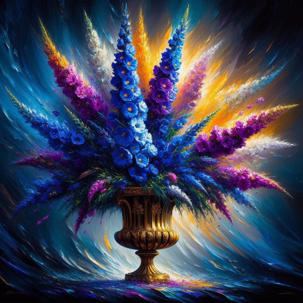 Crowned in Larkspur Flame