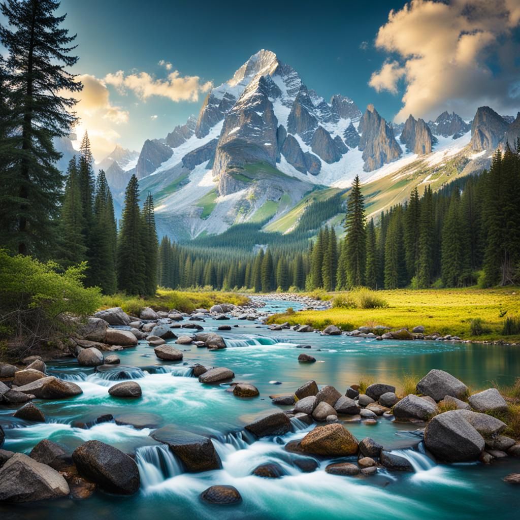 Beautiful mountain river