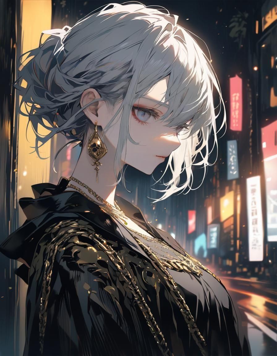 Contrasting Portrait of a Woman with Split Appearance